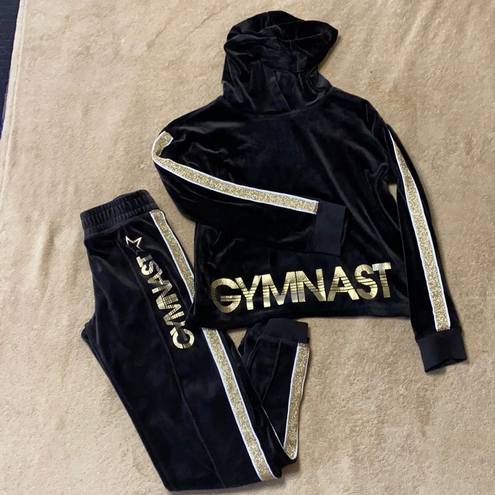 *Justice Velour Gymnast Hoodie Jogger Sweatsuit